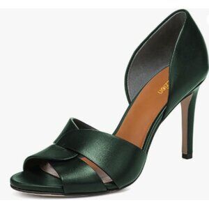 Pazzion Green Sexy Open Toe High Heeled D'Orsay Pump Slip On Two Piece Sandal